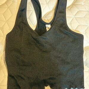 90 Degree By Reflex Black Ribbed Crop Top 3 Pack